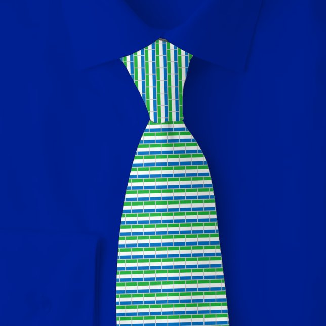 Sierra Leone Flag Brick Pattern Neck Tie (Creator Uploaded)