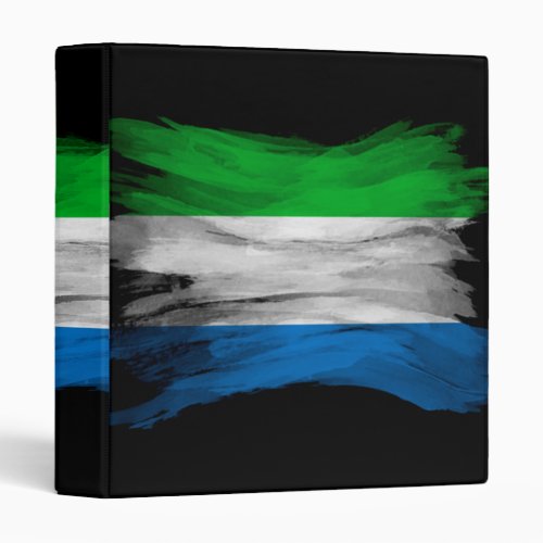 Sierra Leone flag brush stroke national flag 3 Ring Binder