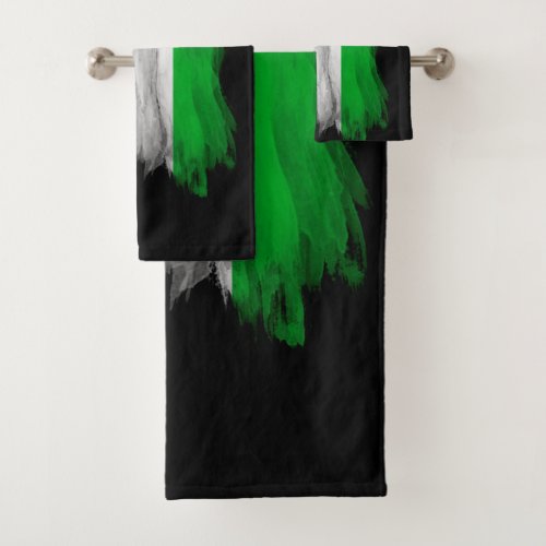 Sierra Leone flag brush stroke national flag Bath Towel Set