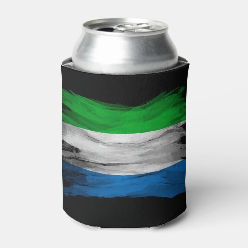 Sierra Leone flag brush stroke national flag Can Cooler