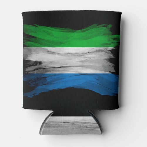 Sierra Leone flag brush stroke national flag Can Cooler