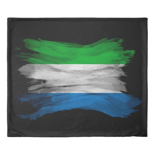 Sierra Leone flag brush stroke national flag Duvet Cover