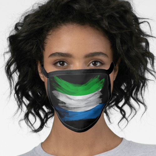 Sierra Leone flag brush stroke national flag Face Mask