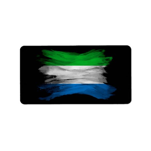 Sierra Leone flag brush stroke national flag Label