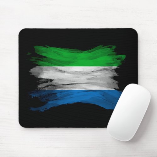 Sierra Leone flag brush stroke national flag Mouse Pad