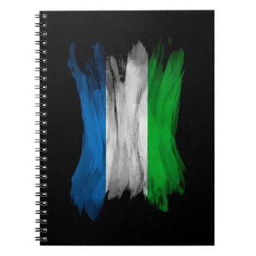 Sierra Leone flag brush stroke national flag Notebook
