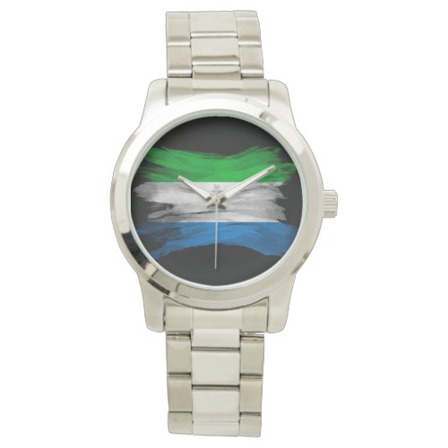 Sierra Leone flag brush stroke national flag Watch