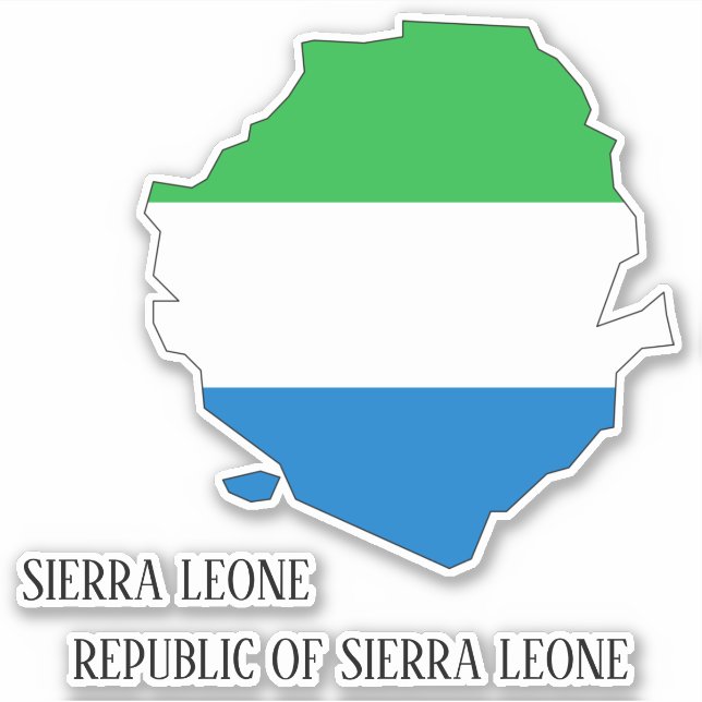 Sierra Leone Flag Charming Patriotic Map Sticker (Front)