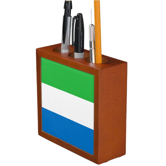 Sierra Leone Flag Desk Organizer (In Situ)