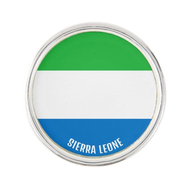 Sierra Leone Flag Elegant Patriotic Lapel Pin (Front)