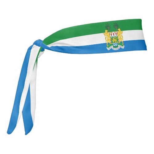 Sierra Leone Flag Elegant Patriotic Tie Headband