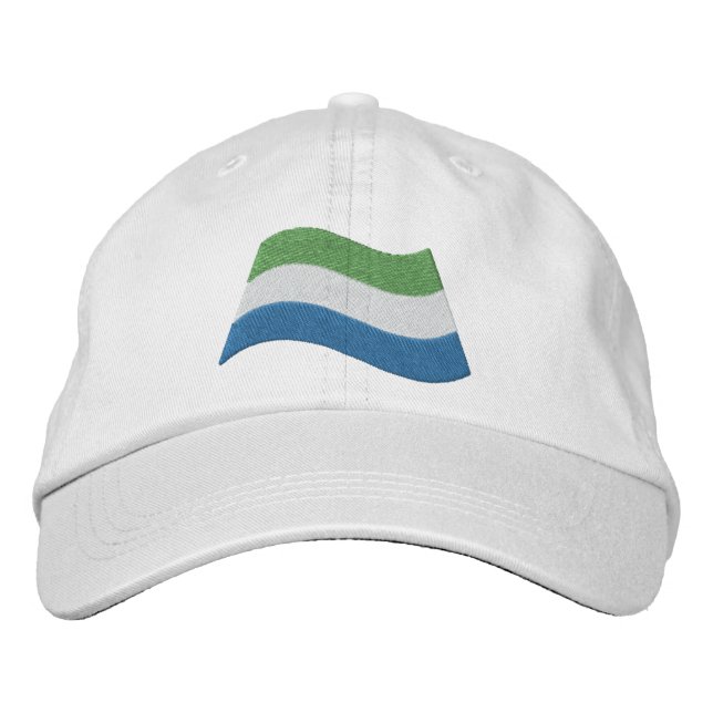 Sierra Leone Flag Embroidered Baseball Hat (Front)