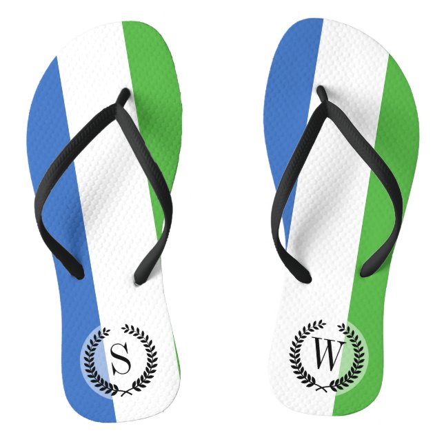 Sierra Leone Flag Flip Flops (Footbed)