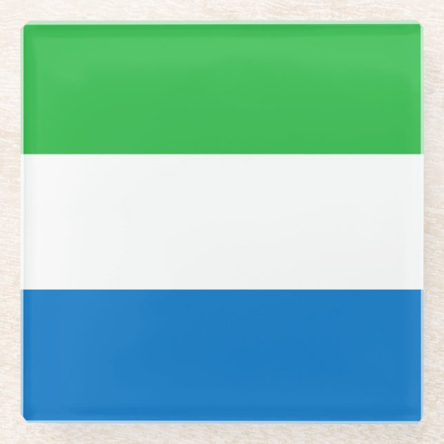 Sierra Leone Flag Glass Coaster (Front)