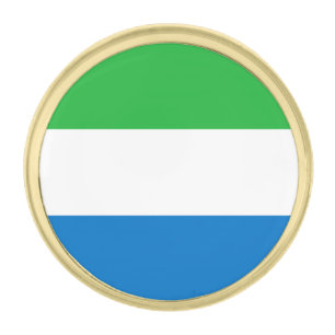 Sierra Leone Flag Gold Finish Lapel Pin
