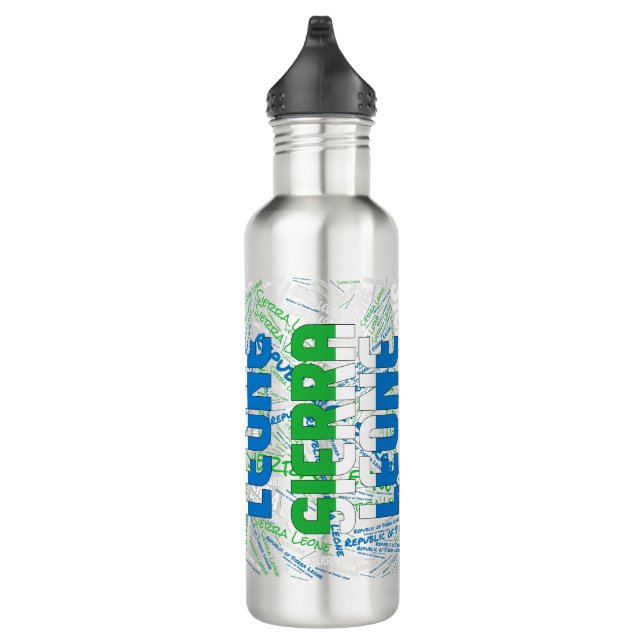 Sierra Leone Flag Gorgeous Patriotic Stainless Steel Water Bottle (Right)