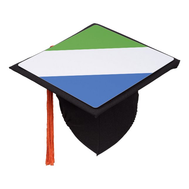 Sierra Leone flag Graduation Cap Topper (Angled)