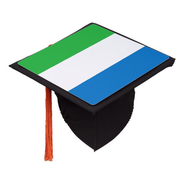 Sierra Leone Flag Graduation Cap Topper (Angled)