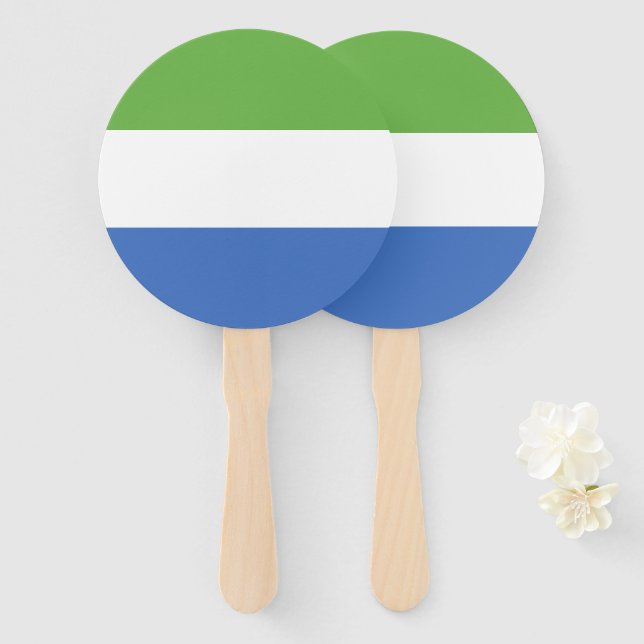 Sierra Leone flag Hand Fan (Front and Back)