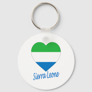 Sierra Leone Flag Heart Keychain