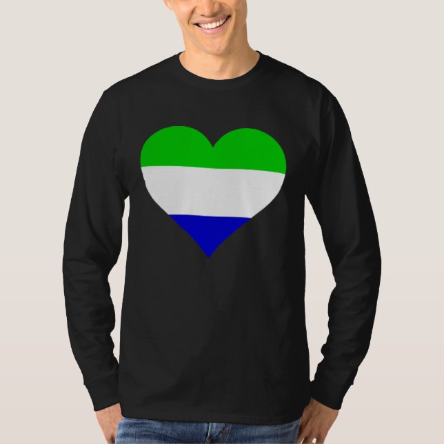 Sierra Leone Flag Heart Sierra Leone Gifts Love Si T-Shirt (Front)
