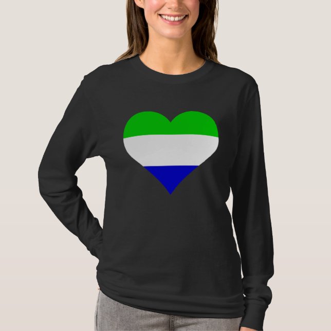 Sierra Leone Flag Heart Sierra Leone Gifts Love Si T-Shirt (Front)