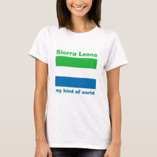 Sierra Leone Flag + Map + Text T-Shirt