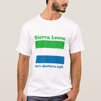 Sierra Leone Flag + Map + Text T-Shirt