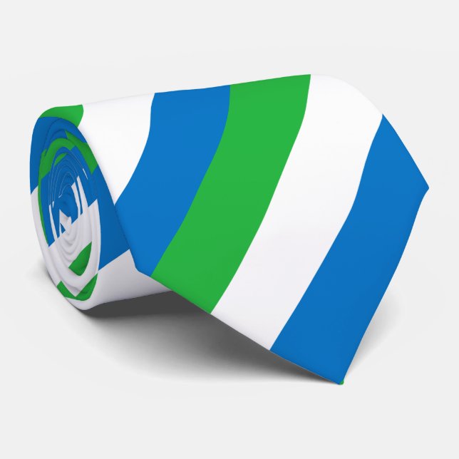Sierra Leone Flag Neck Tie (Rolled)
