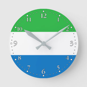 Sierra Leone Flag Round Clock