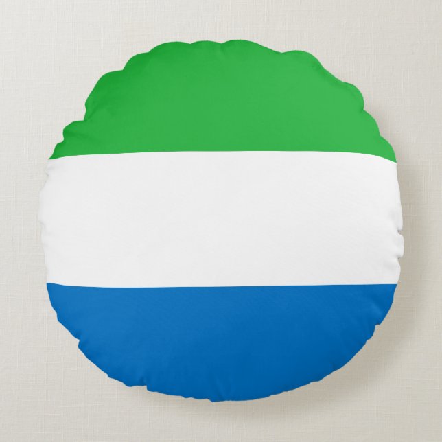 Sierra Leone Flag Round Pillow (Front)