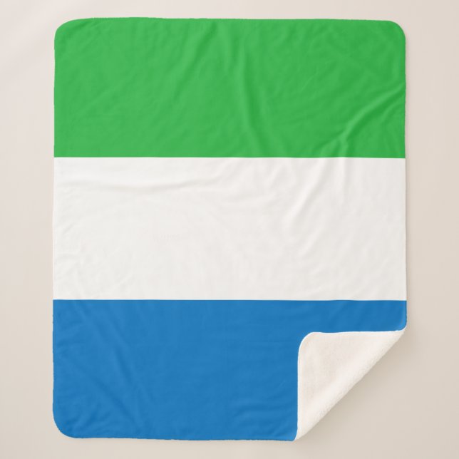 Sierra Leone Flag Sherpa Blanket (Front)