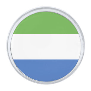 Sierra Leone flag Silver Finish Lapel Pin