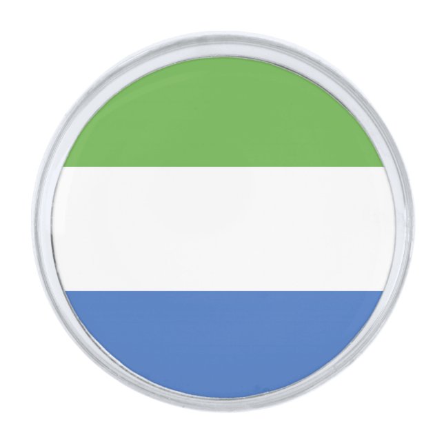 Sierra Leone flag Silver Finish Lapel Pin (Front)
