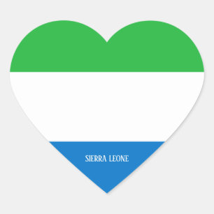 Sierra Leone Flag Splendid Patriotic Heart Sticker