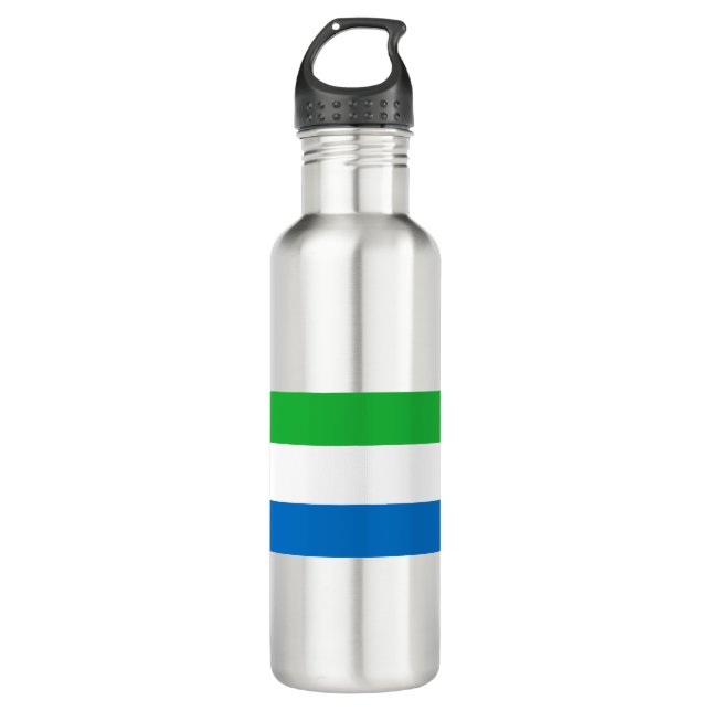 Sierra Leone Flag Stainless Steel Water Bottle (Front)