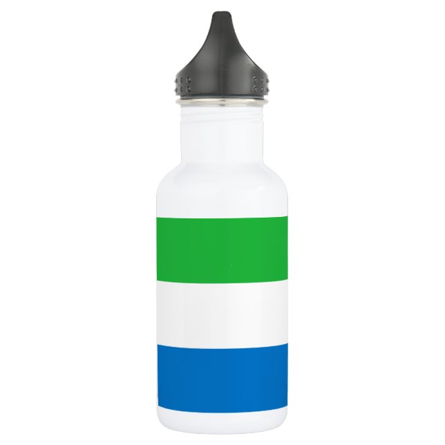 Sierra Leone Flag Stainless Steel Water Bottle (Left)