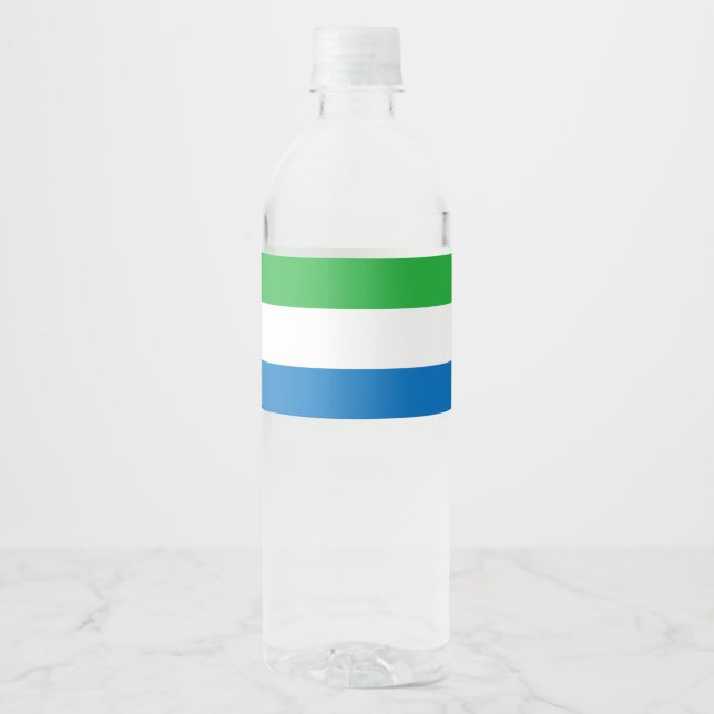 Sierra Leone flag Water Bottle Label (Front)