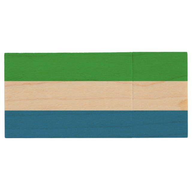 Sierra Leone Flag Wood Flash Drive (Front)