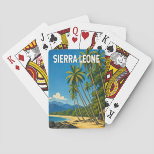 Sierra Leone Illustration Travel Art Vintage Poker Cards