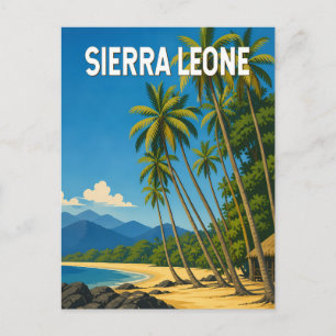Sierra Leone Illustration Travel Art Vintage Postcard