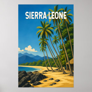 Sierra Leone Illustration Travel Art Vintage Poster