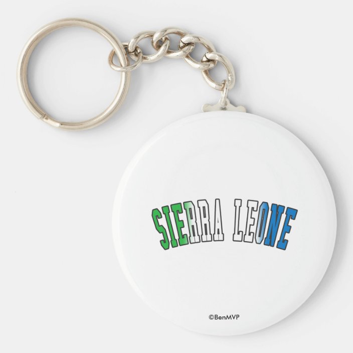 Sierra Leone in National Flag Colors Keychain