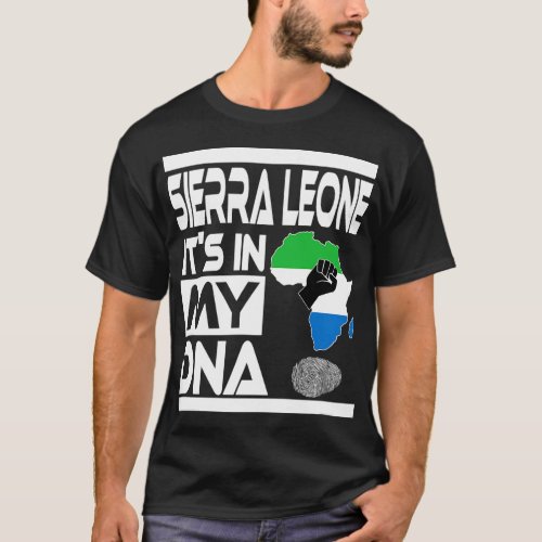 Sierra Leone It_s In My DNA With Flag Africa Map R T_Shirt
