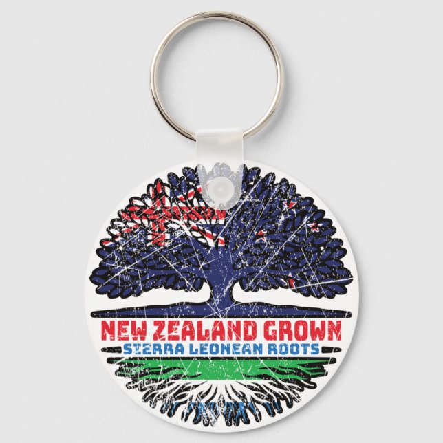 Sierra Leone Leonean New Zealander New Zealand Keychain (Front)