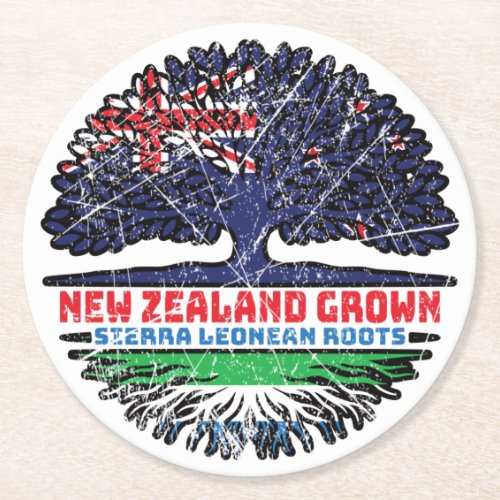 Sierra Leone Leonean New Zealander New Zealand Round Paper Coaster