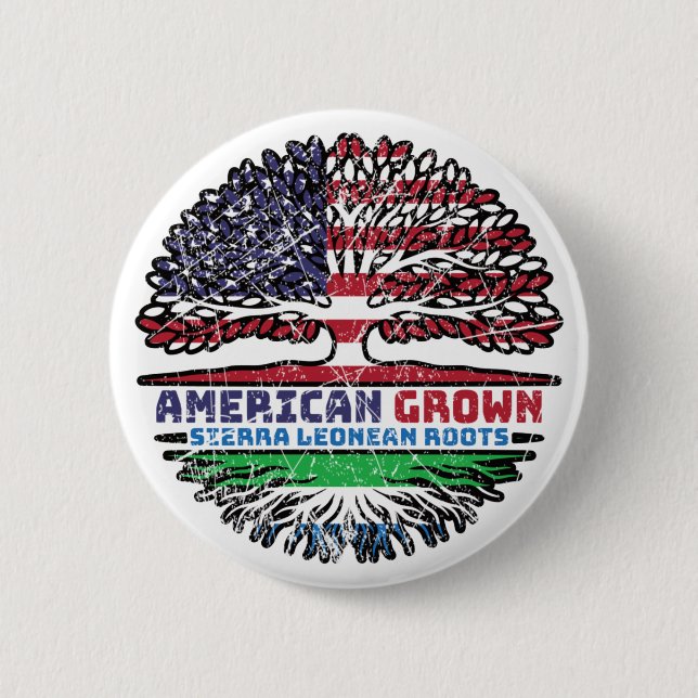 Sierra Leone Leonean US American USA United States Button (Front)