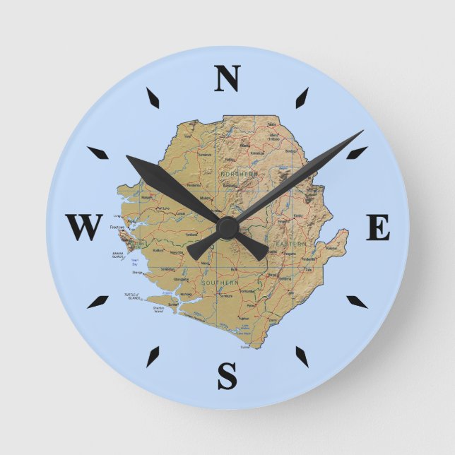 Sierra Leone Map Clock (Front)