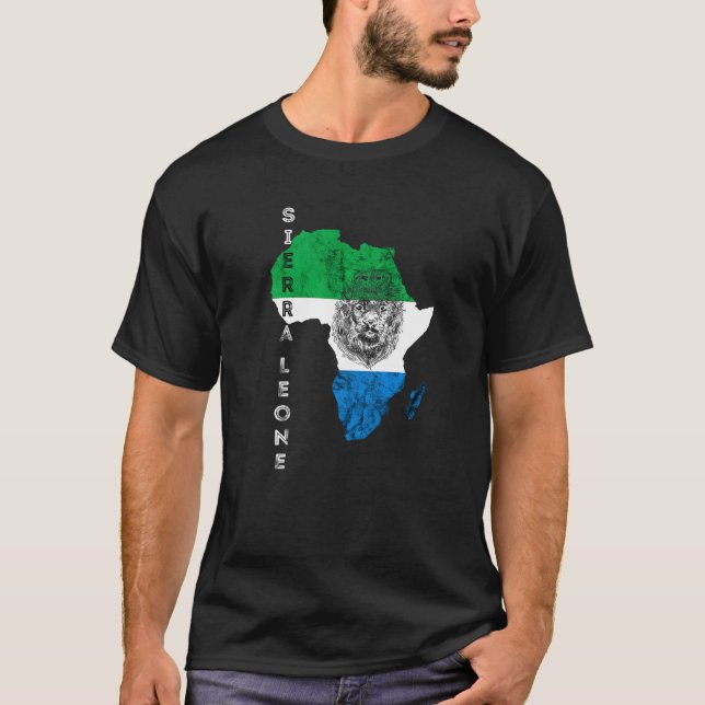 Sierra Leone Map Flag Of Sierra Leonean Pride Root T-Shirt (Front)