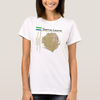 Sierra Leone Map + Flag + Title T-Shirt